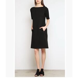 Lafayette 148 New York Women’s Black Cyra Lace Panel Square-neck Dress